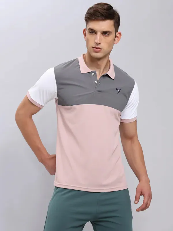 Men Colorblock Slim Fit Polo T-shirt with MATPIQ All-Day Wear