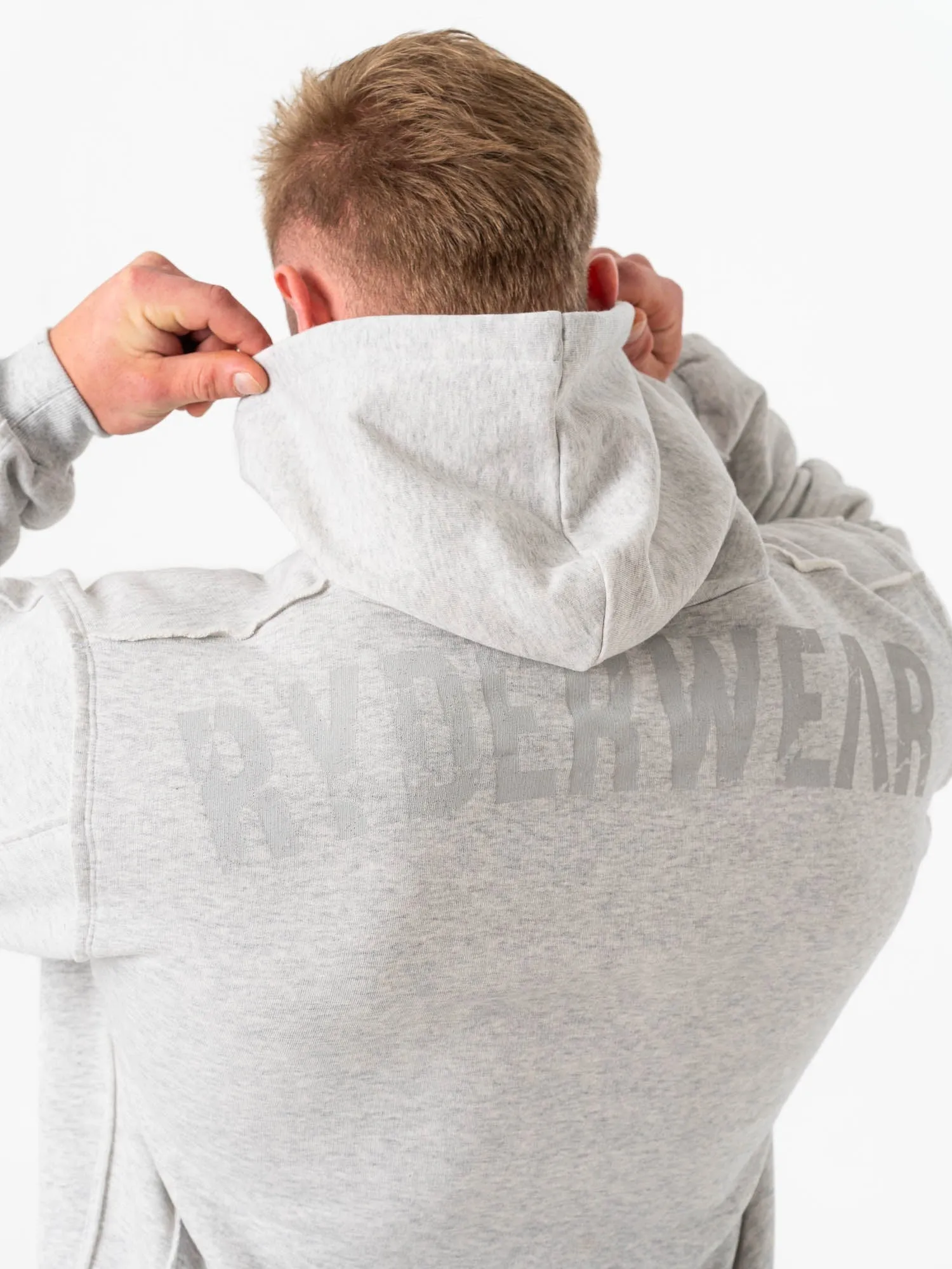 Urban Minimal Cozy Clothing Style Force Hoodie - Chalk Grey Marl