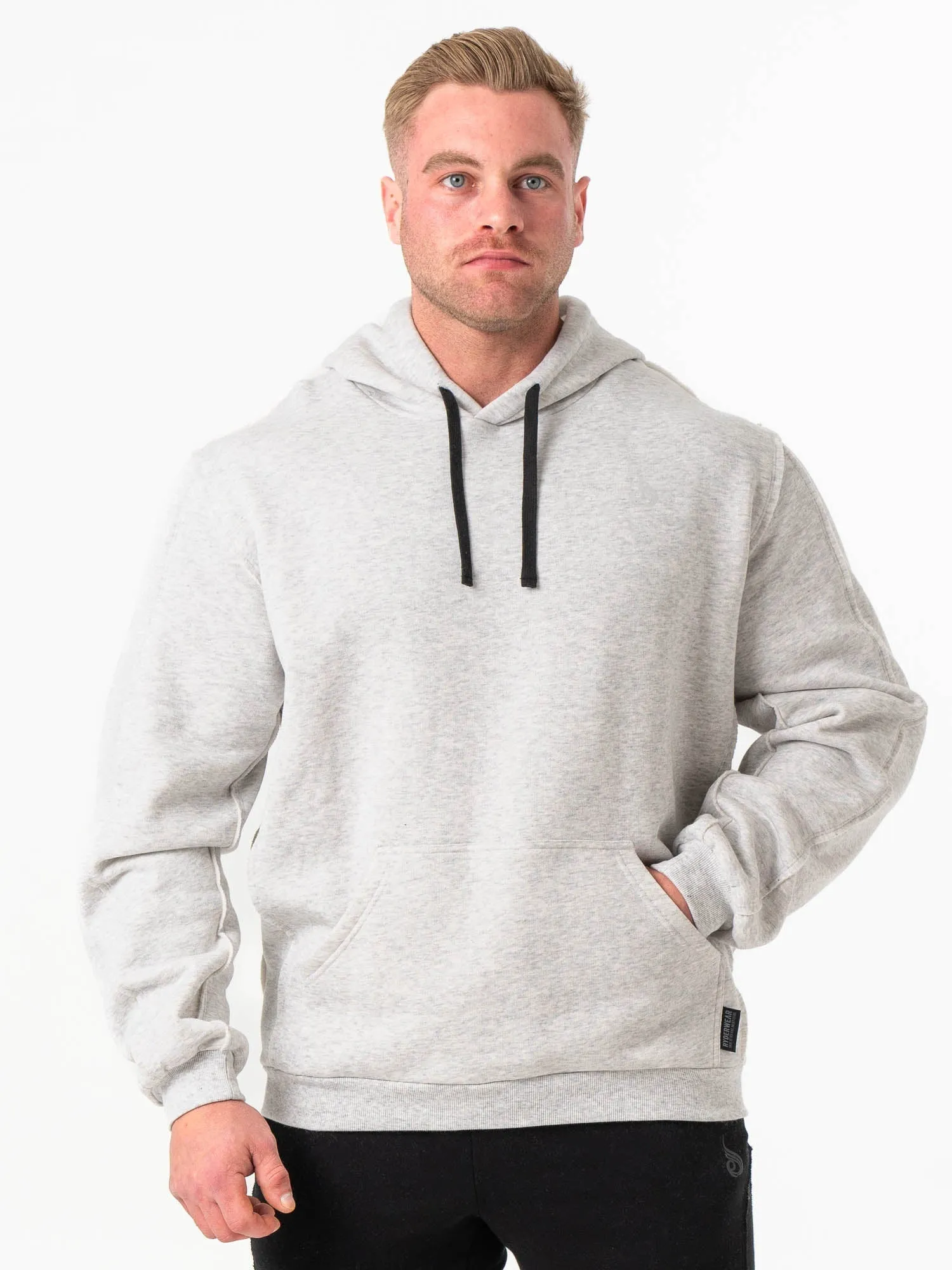Sports Style ribbon accents Force Hoodie - Chalk Grey Marl