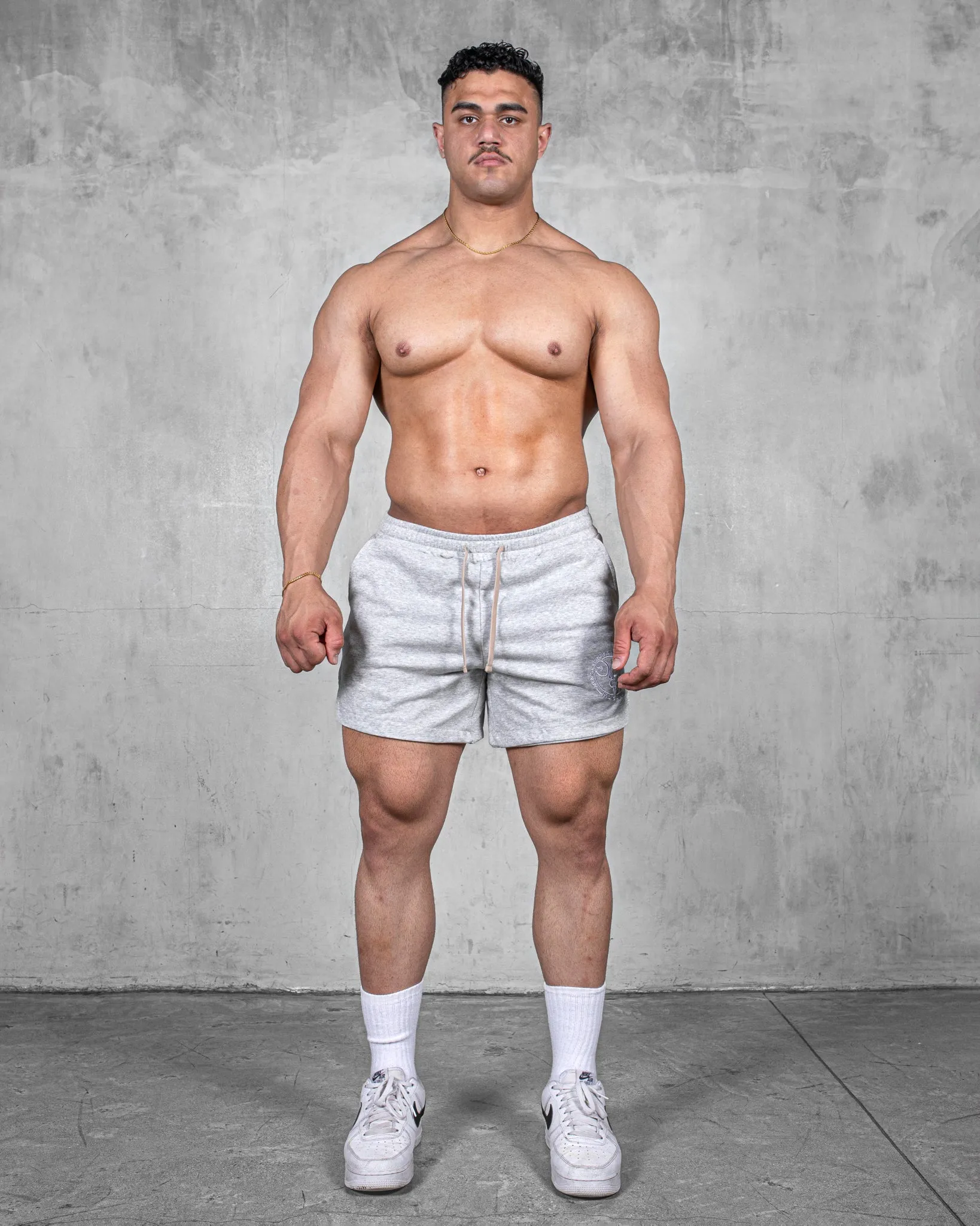 LIFTING SHORTS ?C COTTON / HEATHER GREY Wrinkle Resistant Finish Cotton shorts