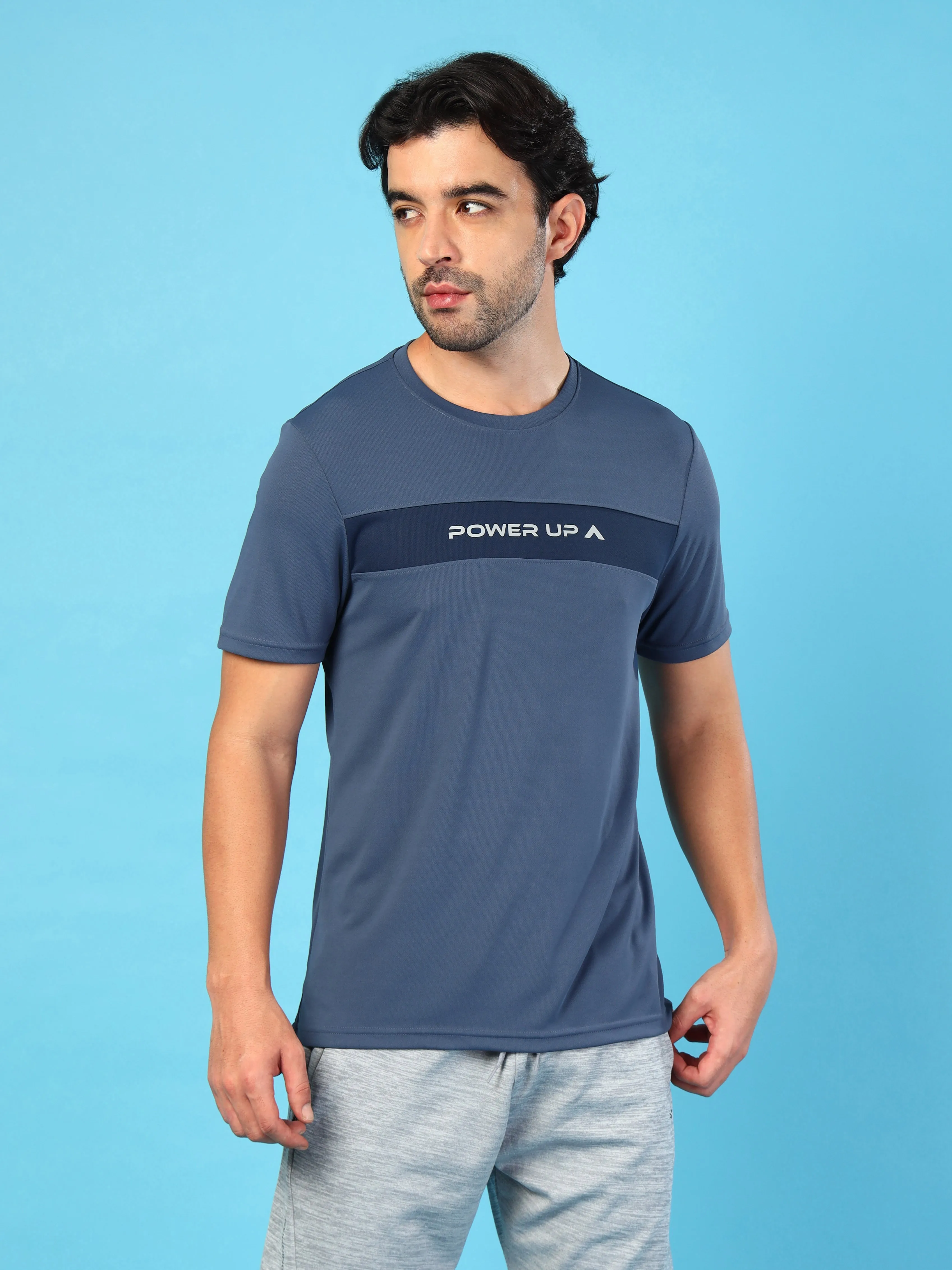Men Solid Slim Fit Crew Neck T-shirt with TECHNO COOL  Street Smart