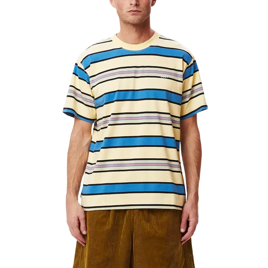 Date night Playful Vibes Obey maglietta  manica corta da uomo Valencia 131080315 butter multi