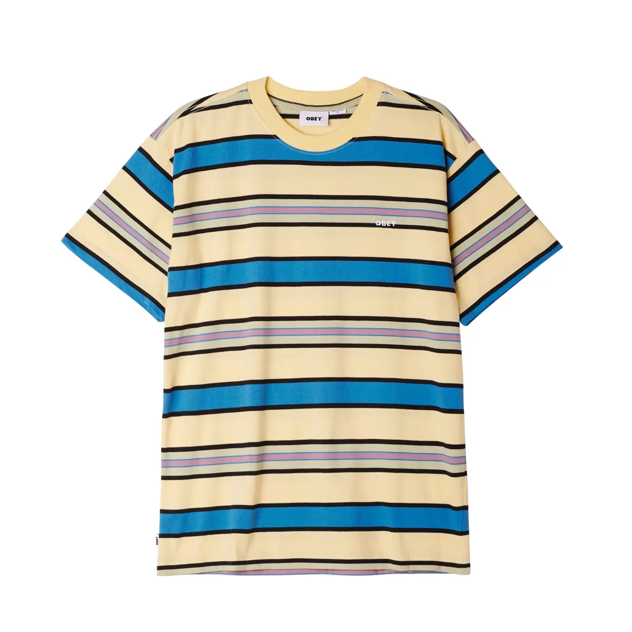 Teenager coolness Obey maglietta  manica corta da uomo Valencia 131080315 butter multi
