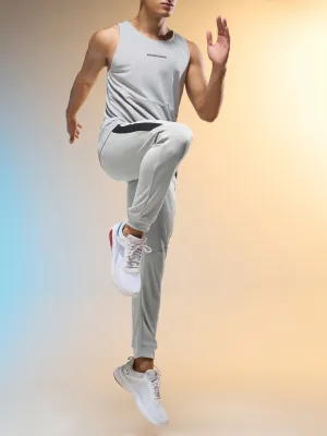 Men Melange Slim Fit Trackpants with TECHNO DRY Flexible Performance