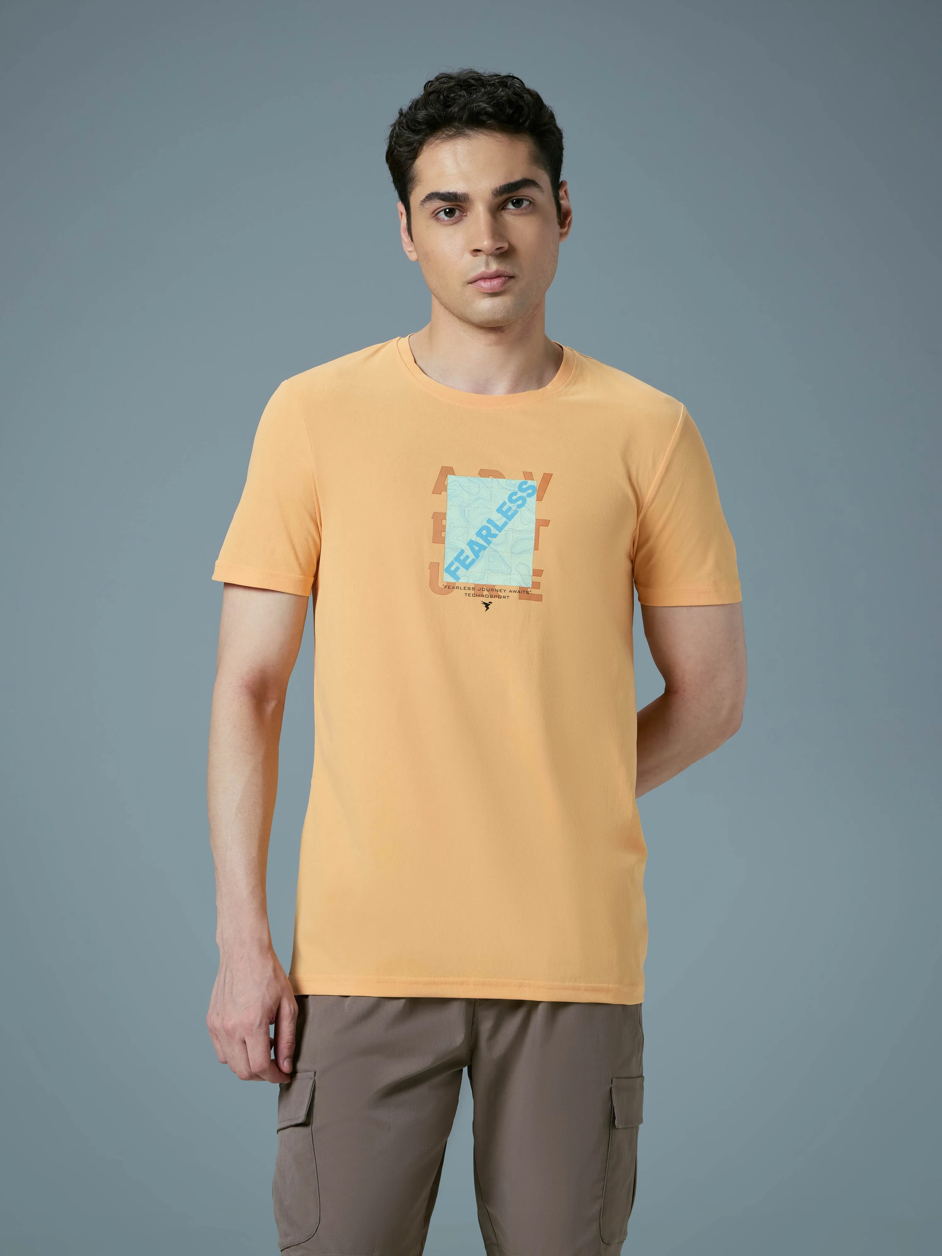 Tale Core QuickEvaporation Men Printed Slim Fit Round Neck T-shirt with COTFLEX