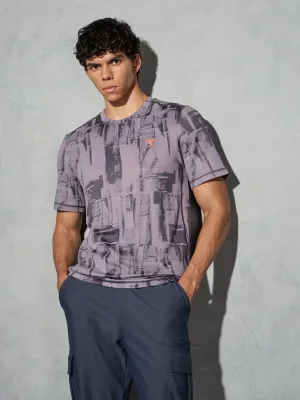 Men Jacquard Slim Fit Crew Neck T-shirt with DOUBLE COOL Set In Sleeve Day-to-Night Look