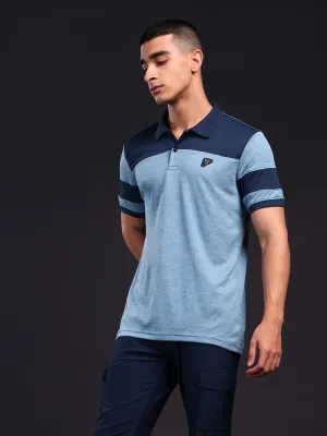 Men Melange Slim Fit Polo T-shirt with DOUBLE COOL Lightweight Feel YarnDyed Construction