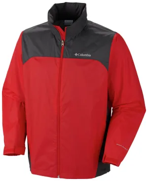 Columbia Men Red Glennaker Lake Rain Jacket Layered Security Pockets Versatile Layering