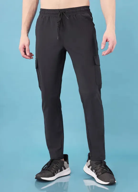 Active Stretch Pants Elastic waist Men Solid Relax Fit Cargo Trackpants with DURACOOL 