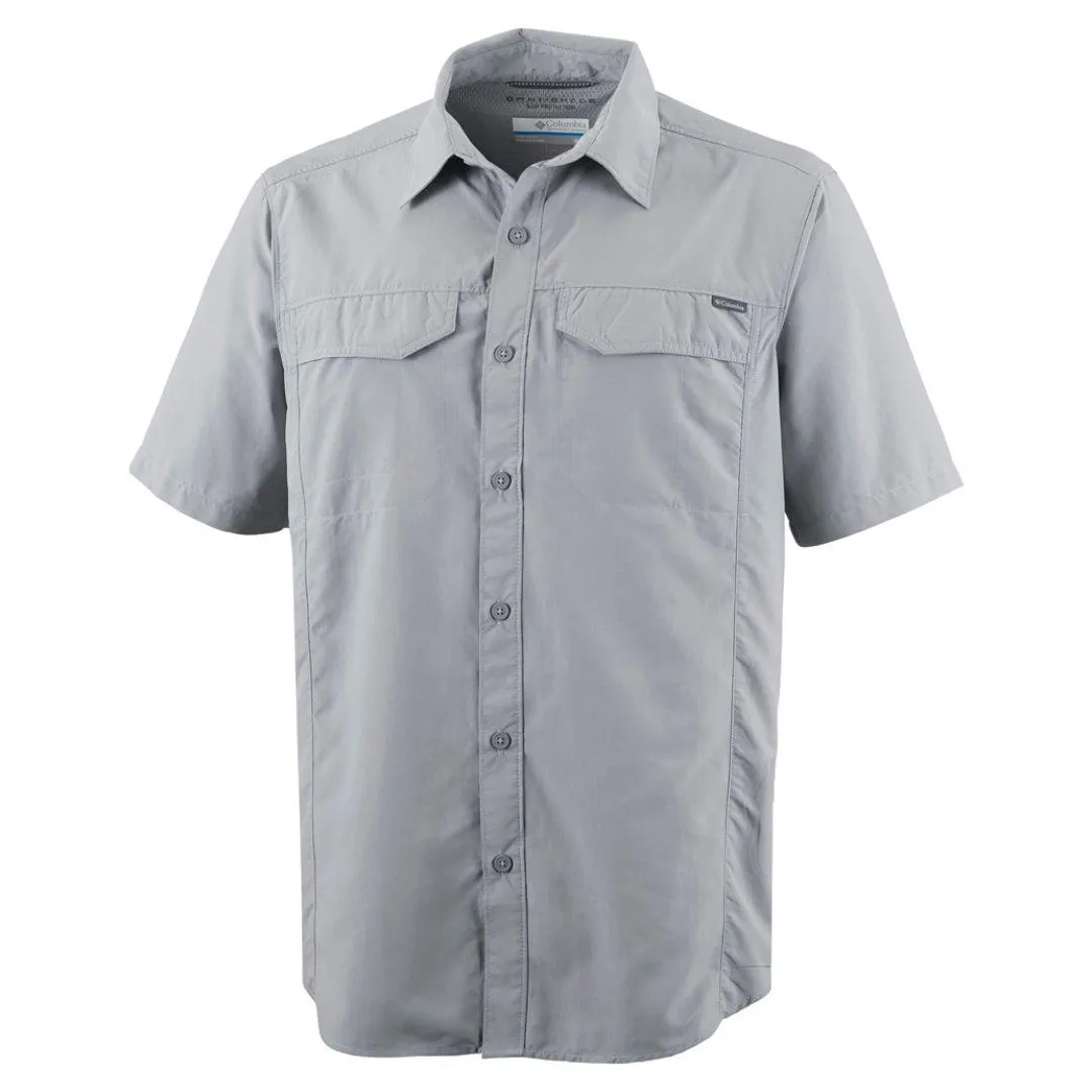 Columbia Men Grey Silver Ridge Short Sleeve Shirt (Sun Protection) Champion Glow Fashionable Look