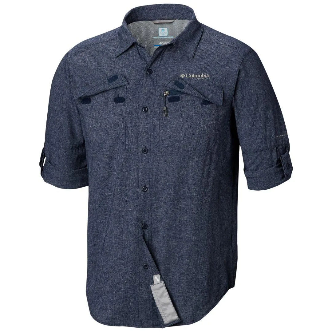 Columbia Men Blue Irico Mens Long Sleeve Shirt Polish Tone