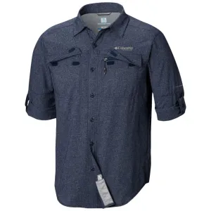 Columbia Men Blue Irico Mens Long Sleeve Shirt Polish Tone