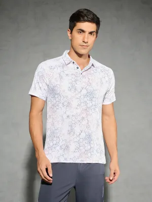 Men Printed Slim Fit Polo T-shirt with TECHNOCOOL  Leader Core