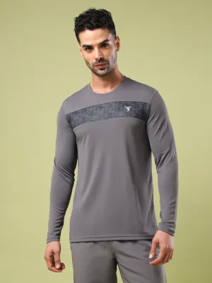 Men Printed Slim Fit Round Neck Sports T-shirt with TECHNO COOL  Cold Weather Gear Smart Design