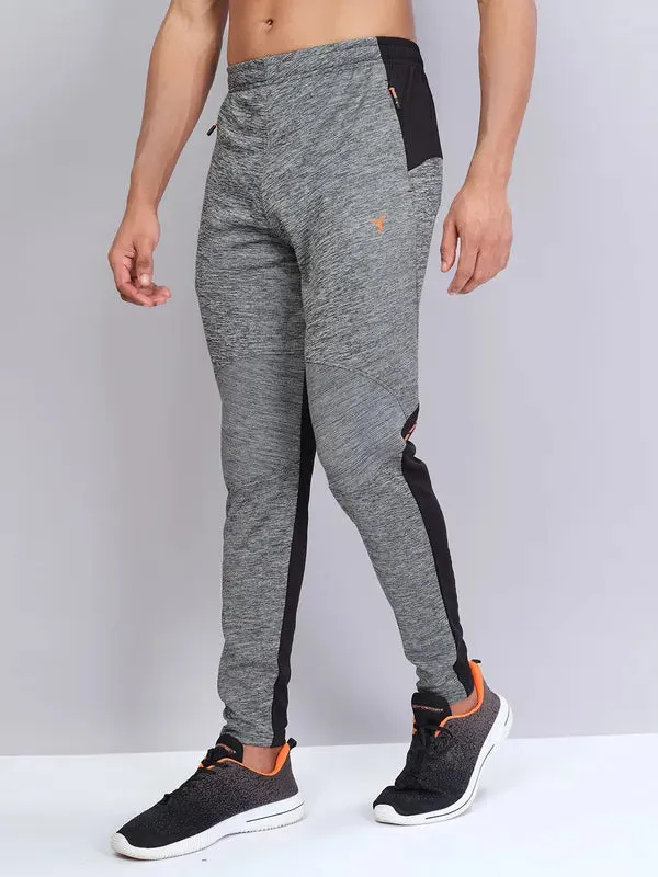 Men Melange Slim Fit Trackpants with TECHNO DRY Active Fit