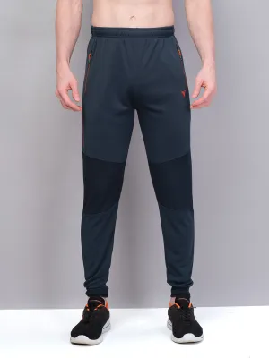 Energized Performance Articulated Knees Men Solid Slim Fit Trackpants with TECHNO GUARD