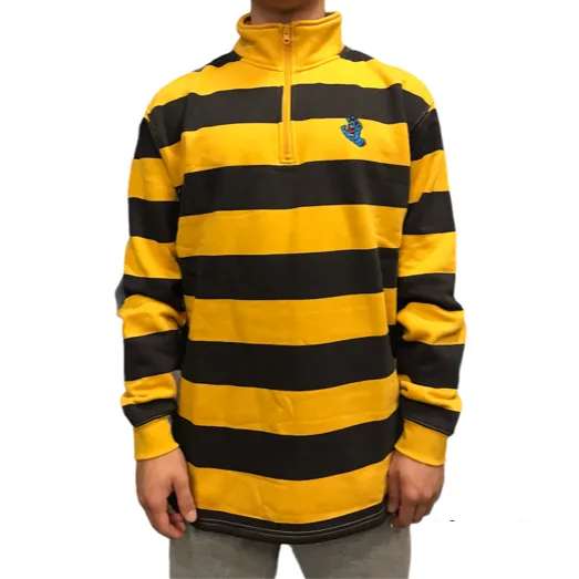 Santa Cruz felpa mezza zip a righe da uomo Mini Screaming Hand  SCA-CRW-070 giallo product holiday wearability product animal print wildness