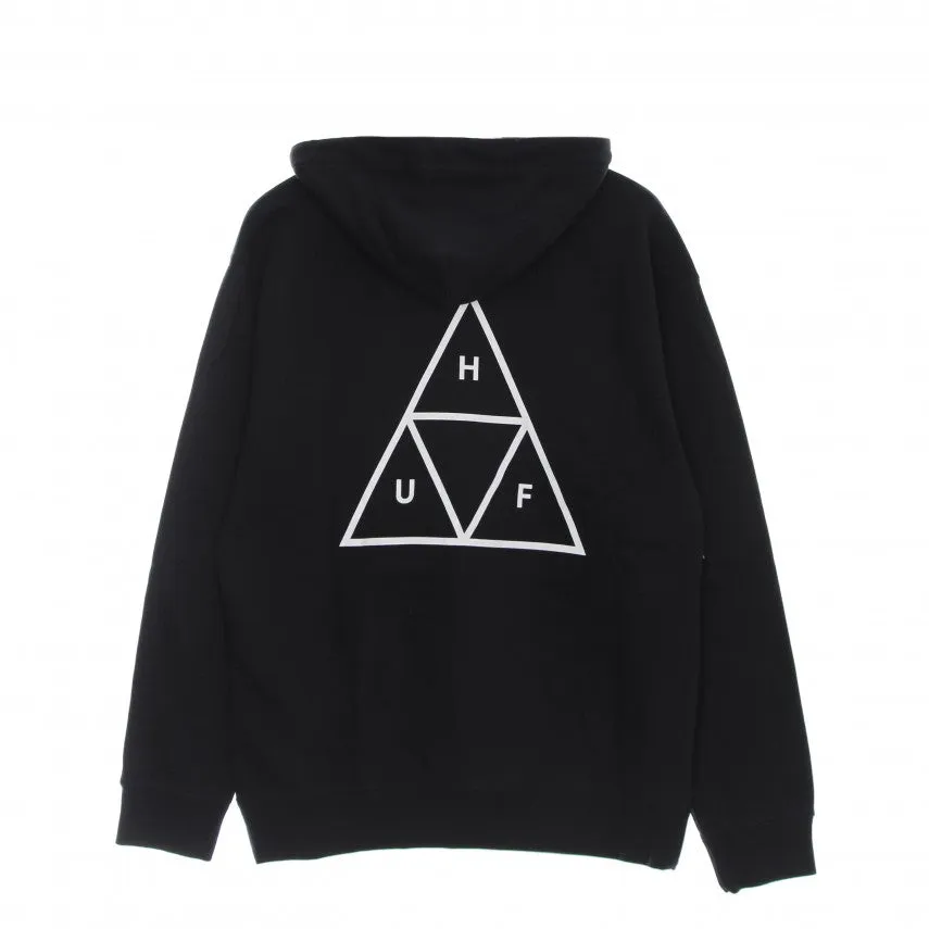 HUF felpa con cappuccio da uomo con logo Triplo Triangolo PF00492 nero sporty wear
