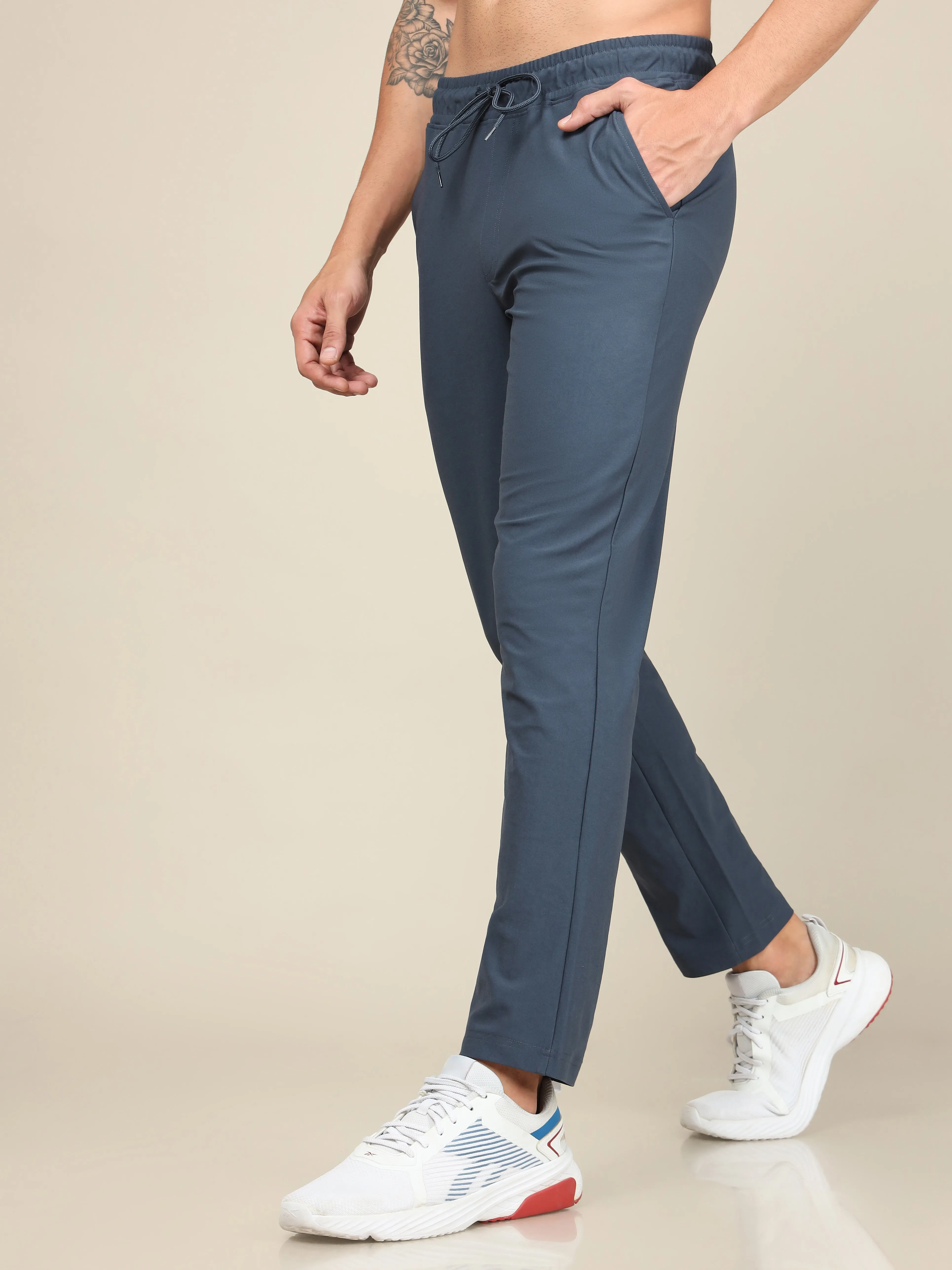 Mesh Paneling Men Solid Relax Fit Trackpants with DURACOOL 