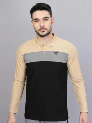 Sophisticated Comfort Men Colorblock Slim Fit Polo T-shirt with MATPIQ