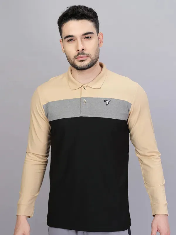 Sophisticated Comfort Men Colorblock Slim Fit Polo T-shirt with MATPIQ