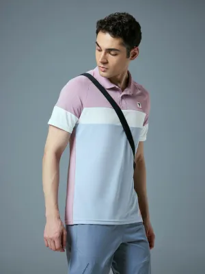 Quick Dry Material Street Wear Men Colorblock Slim Fit Polo T-shirt with TECHNO COOL 