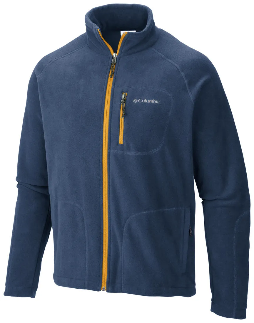 Columbia Men Blue Fast Trek II Full Zip Fleece Drop Tail Hem