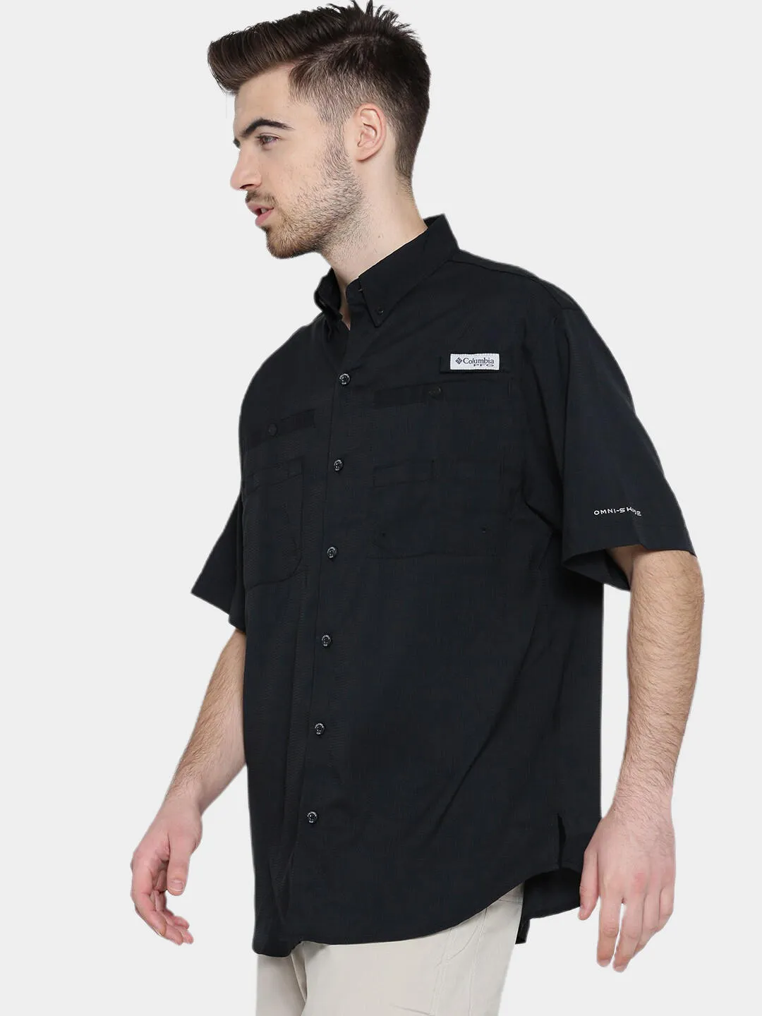 Columbia Men Black Tamiami II SS Shirt (Sun Protection) ShapeRetentionCloth