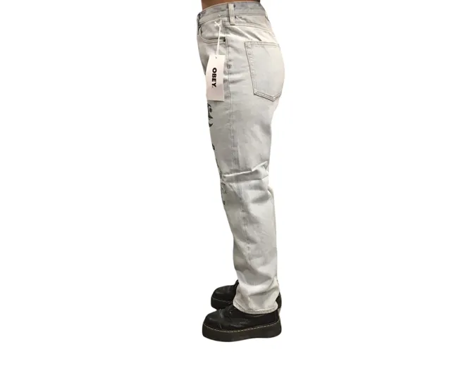 Winter Warmth Minimalist Obey Pantalone denim Sophie 242010045 vintege indaco chiaro