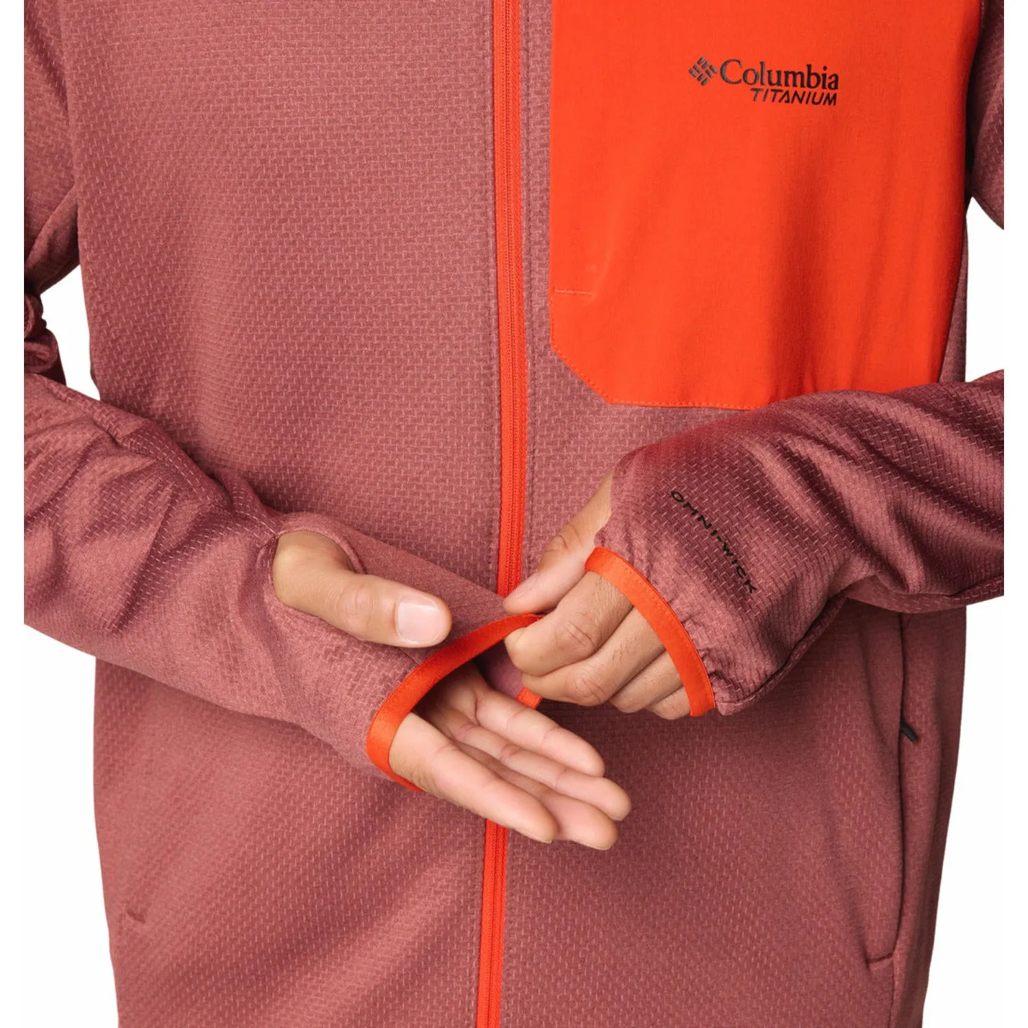 Park Days Seamless Shoulder Columbia Men Red Triple Canyon Grid Fleece FZ II