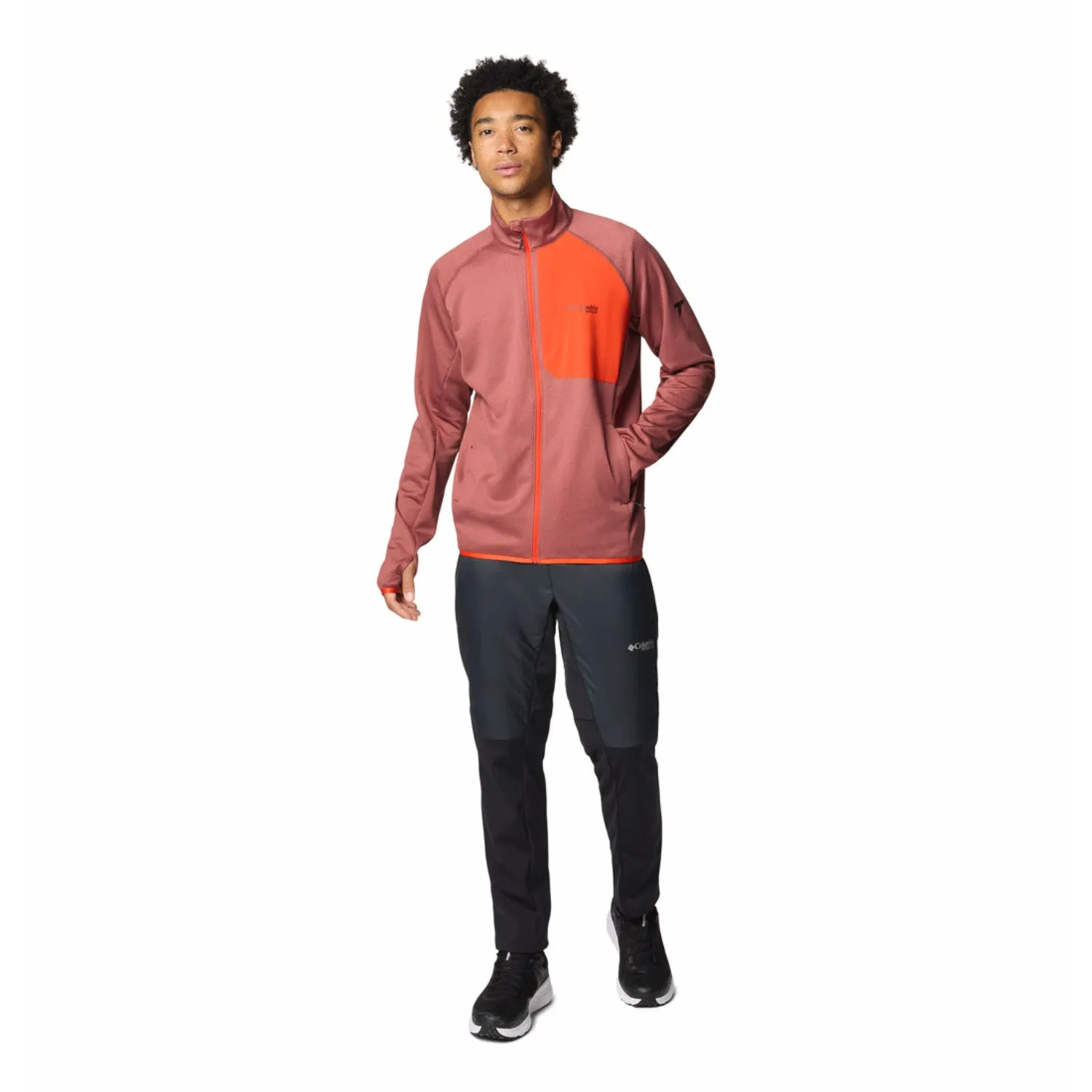 Thermal Outfit Columbia Men Red Triple Canyon Grid Fleece FZ II
