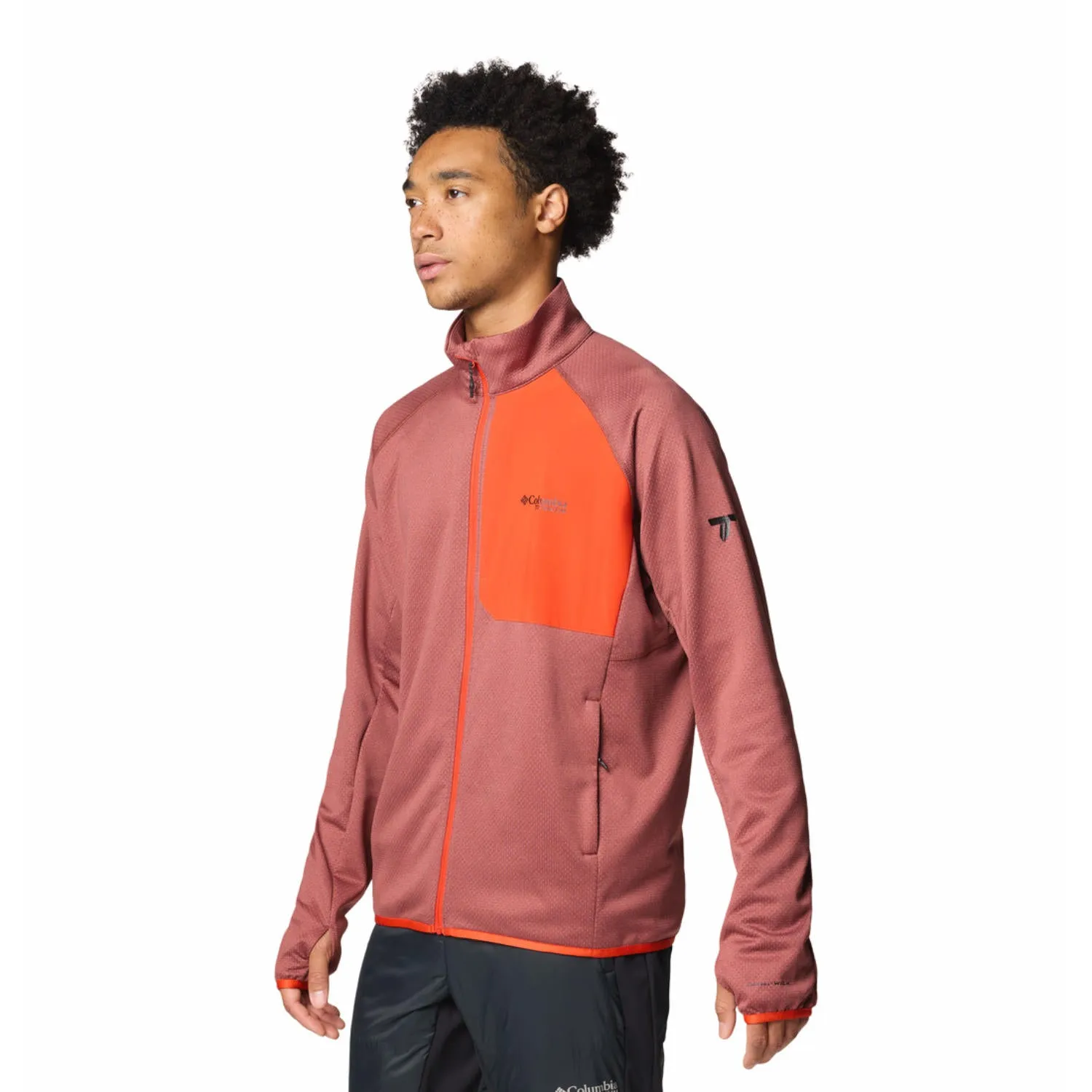 Columbia Men Red Triple Canyon Grid Fleece FZ II Cold Commute Weekend Errand