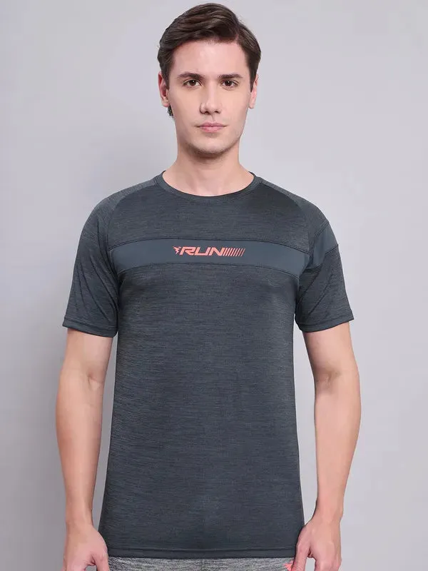 Men Melange Slim Fit Crew Neck T-shirt with TECHNO COOL  Layering Essential Soft Base