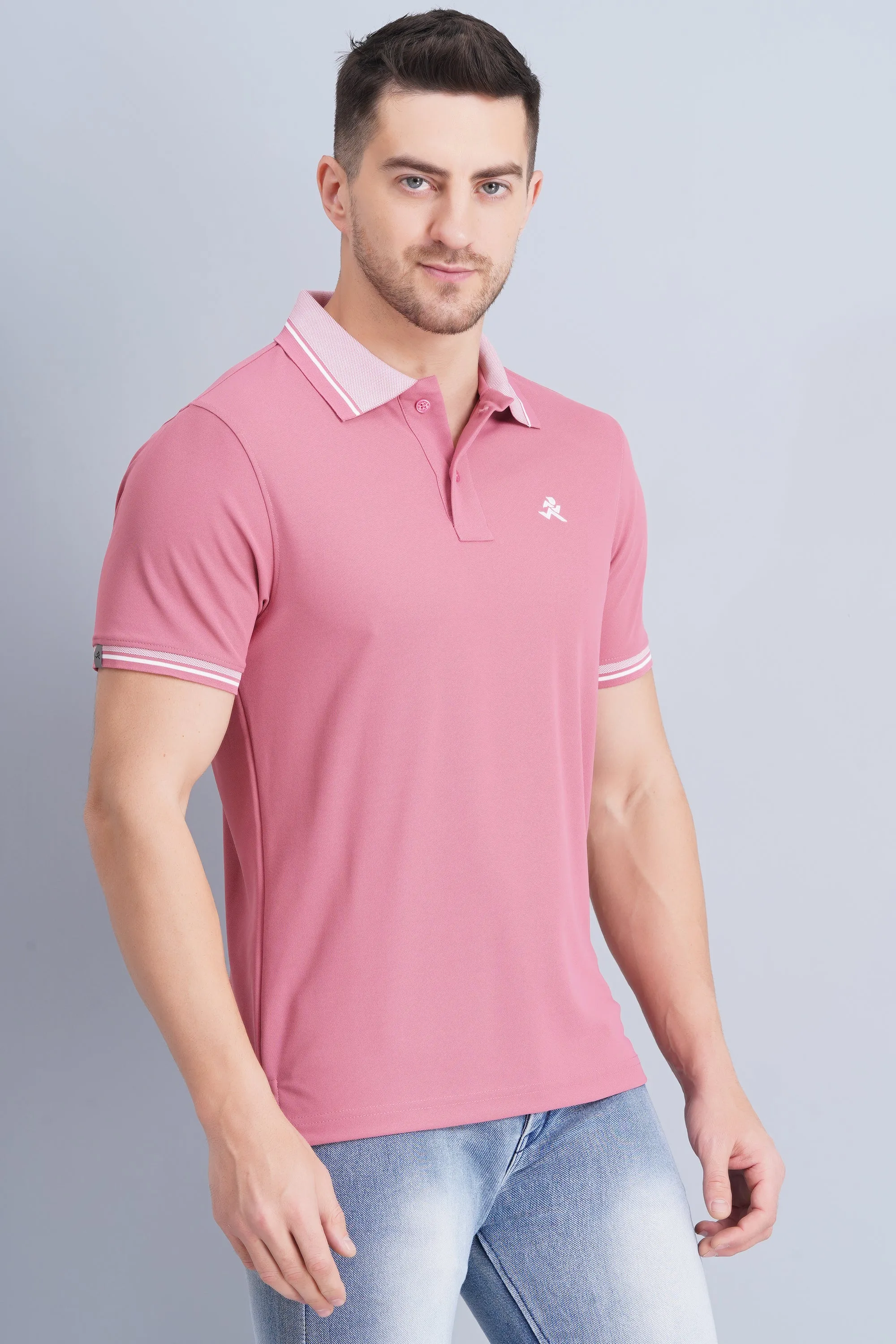 Chic Shirt Men's Polo T Shirt Heather Rose