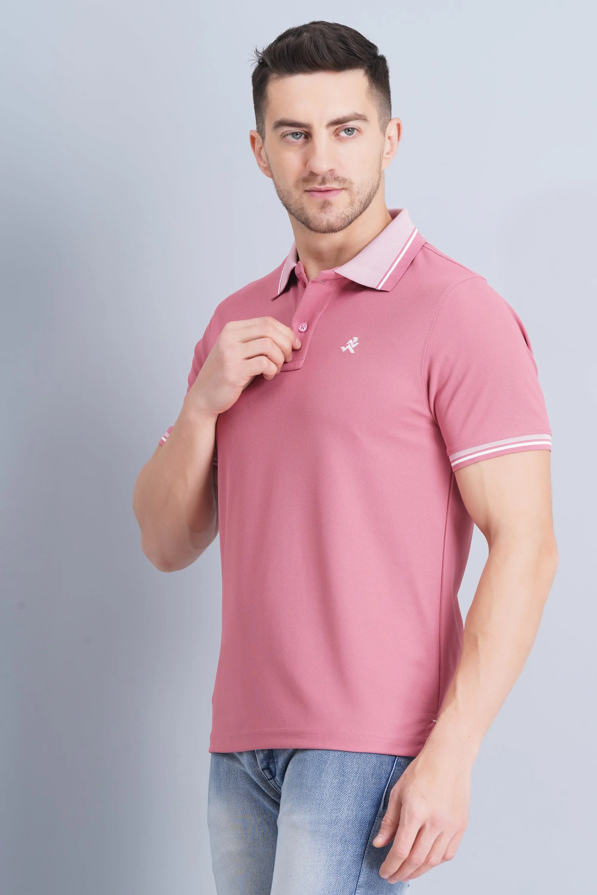 Men's Polo T Shirt Heather Rose Versatile Top Cool Wear