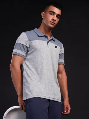 Men Melange Slim Fit Polo T-shirt with DOUBLE COOL Vibrant Colors