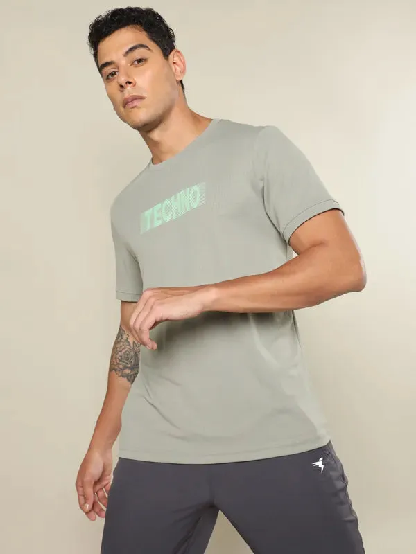 Pocket Detailing Men Printed Regular Fit Crew Neck T-shirt with TECHNO COOL 