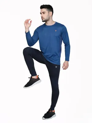 Men Melange Slim Fit Crew Neck T-shirt with DOUBLE COOL ThermoregulatingFabric