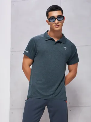 Everyday Layers Comfortable Appearance Men Melange Slim Fit Polo T-shirt with DOUBLE COOL