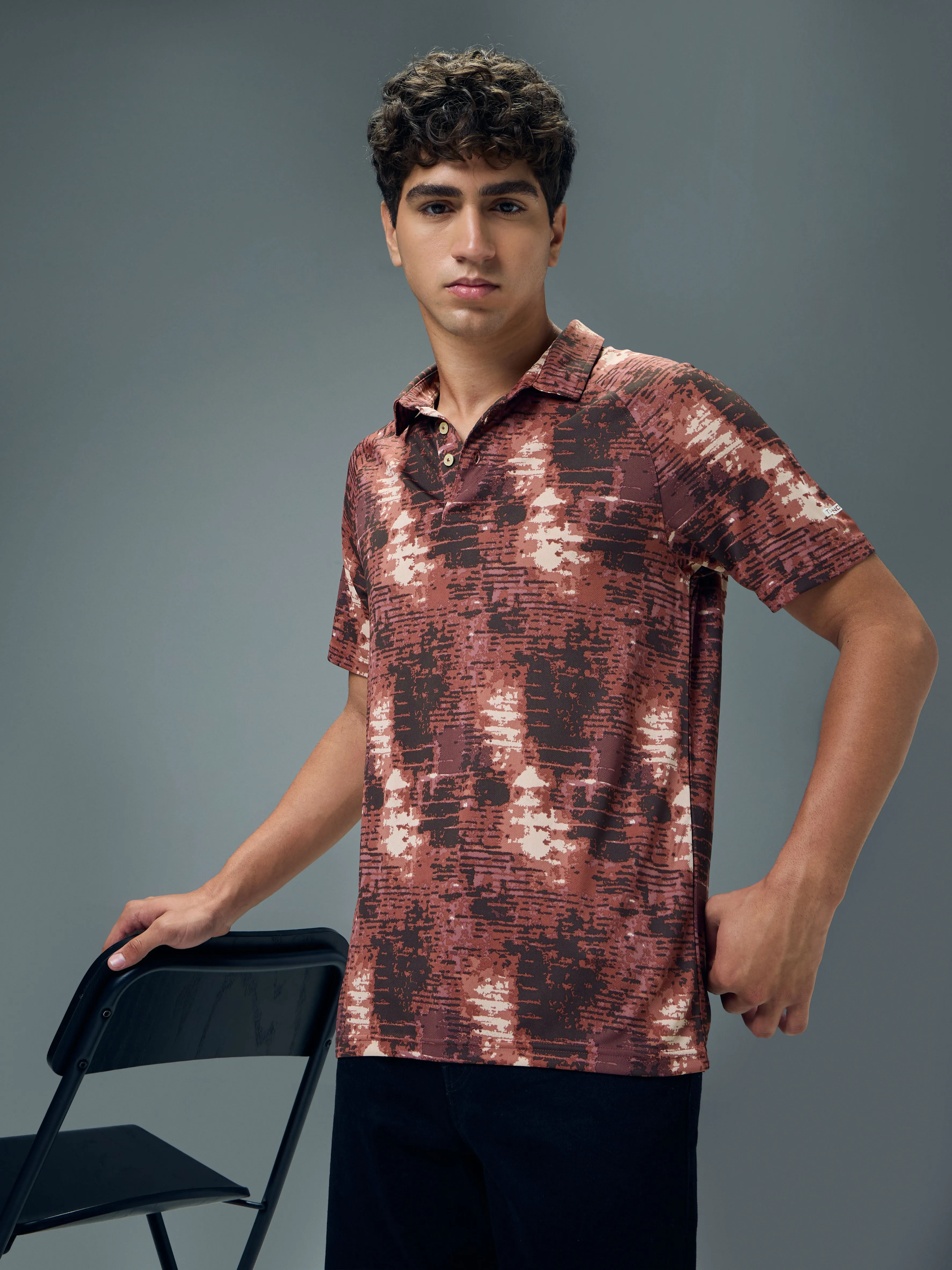 Men Printed Slim Fit Polo T-shirt with TECHNOCOOL  Easy Fashion Modern Comfort