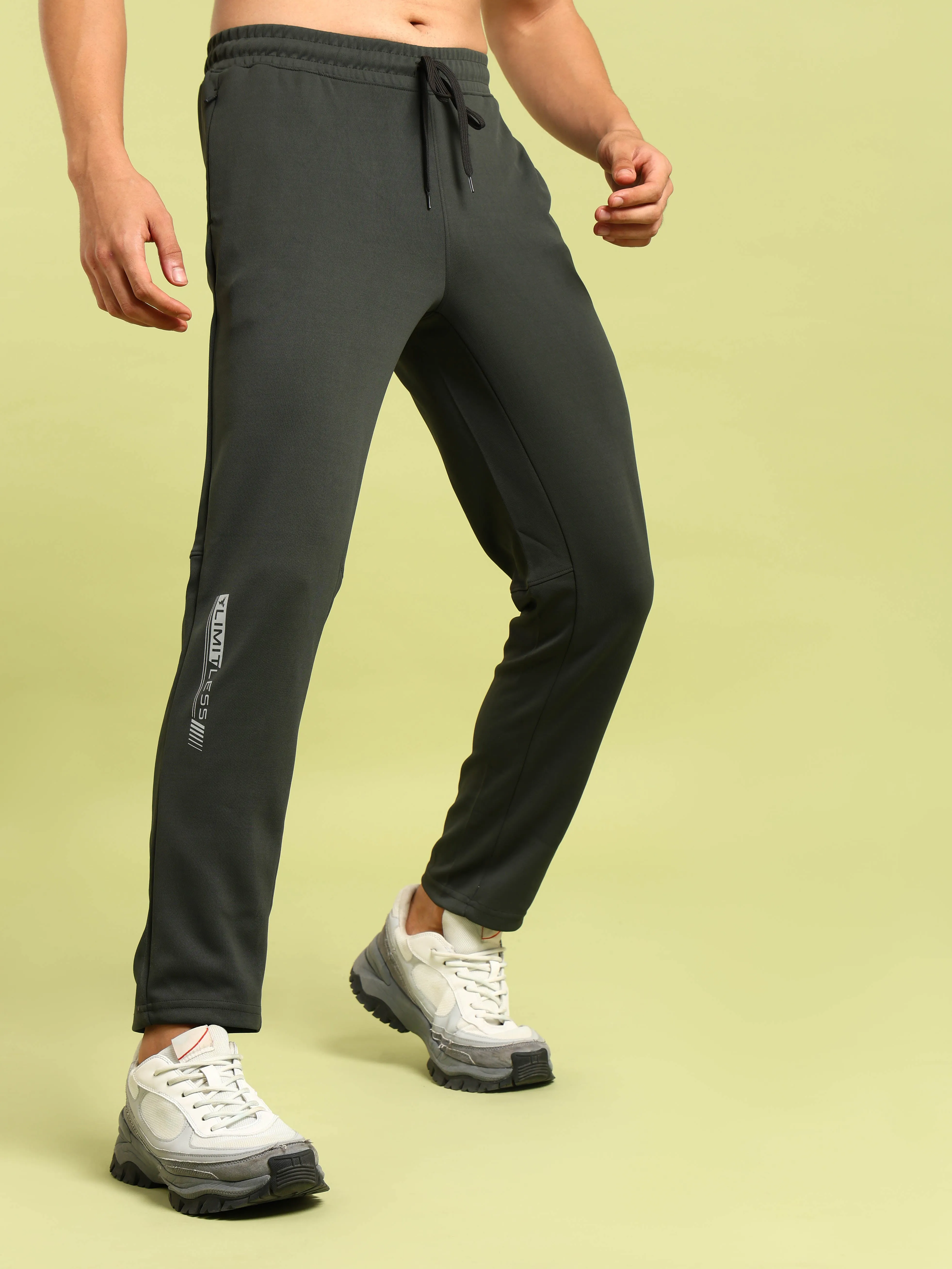 Men Solid Slim Fit Trackpants with ELASTO PLUS Casual Training Pants Effortless Fit