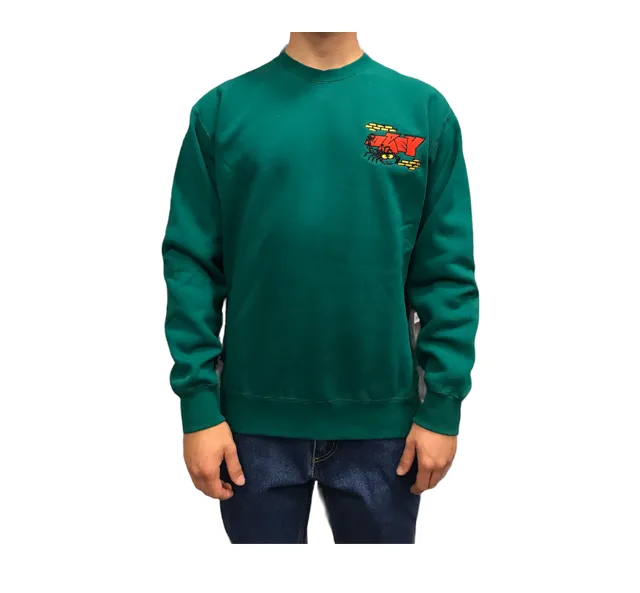 Obey Felpa girocollo da uomo Brick by Brick 112480103 verde Lightweight Design hot weather wear