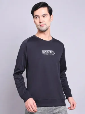 Men Printed Slim Fit Crew Neck Sweatshirt with ELASTO PLUS Active Comfort Wear