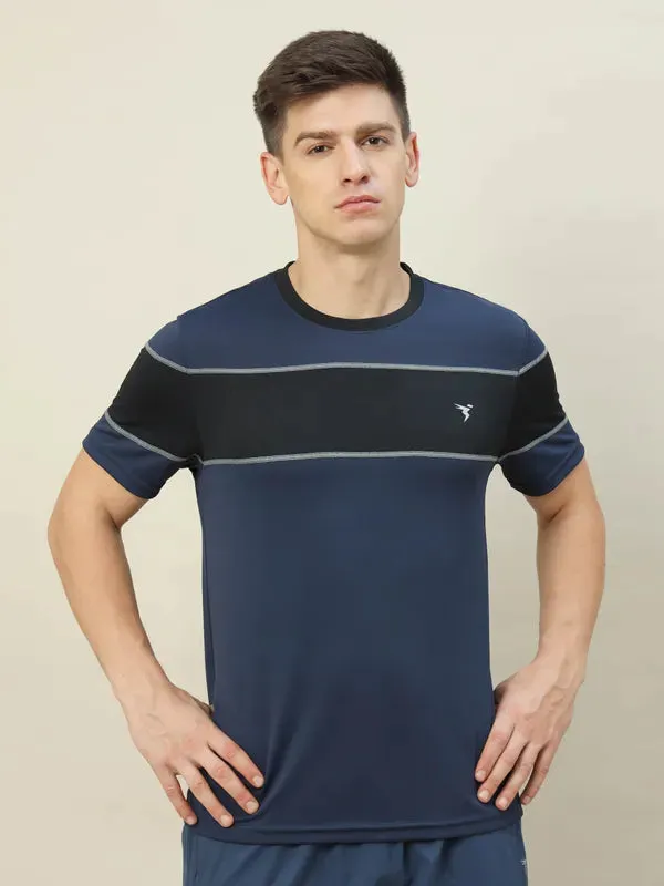 Bohemian Men Colorblock Slim Fit Crew Neck T-shirt with TECHNO COOL 