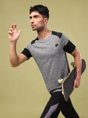 Comfortable apparel Versatile Style Men Solid Slim Fit Crew Neck T-shirt with DOUBLE COOL