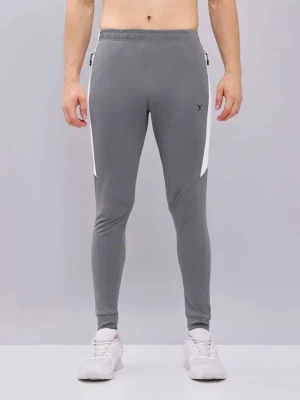 Men Melange Slim Fit Trackpants with TECHNO DRY Reinforced Stress Points