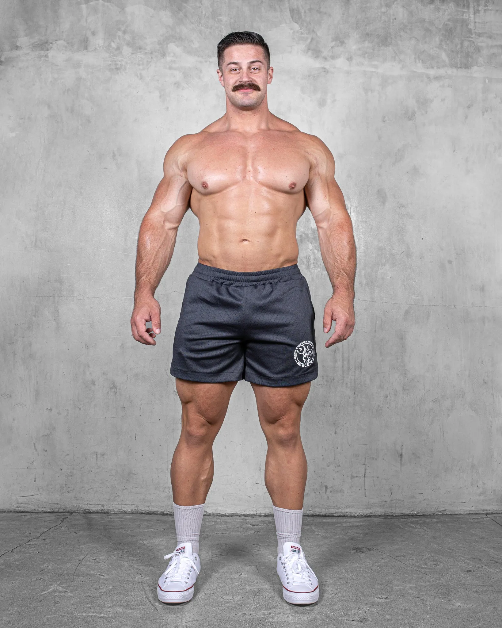 LIFTING SHORTS ?C MESH / GREY Wrinkle Resistant Finish Comfortable Cut