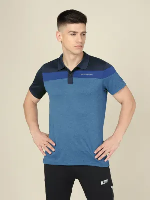 TearResistant Fiber Men Colorblock Slim Fit Polo T-shirt with DOUBLE COOL