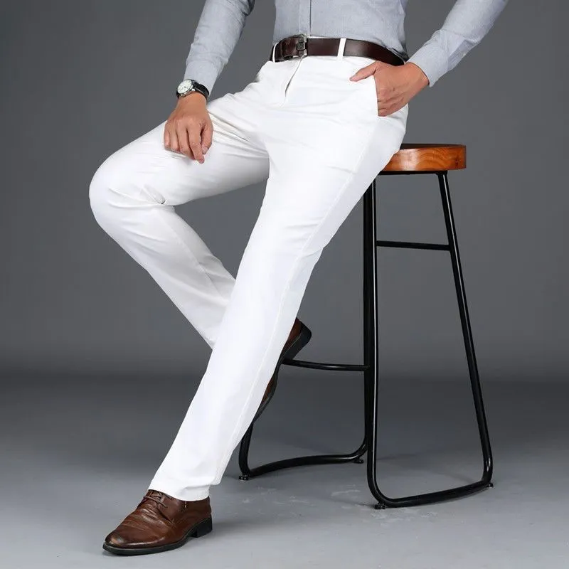 QuickReleaseClosures City Casual British Style Men High-Quality Casual Dress Pant Men Design Slim Trousers