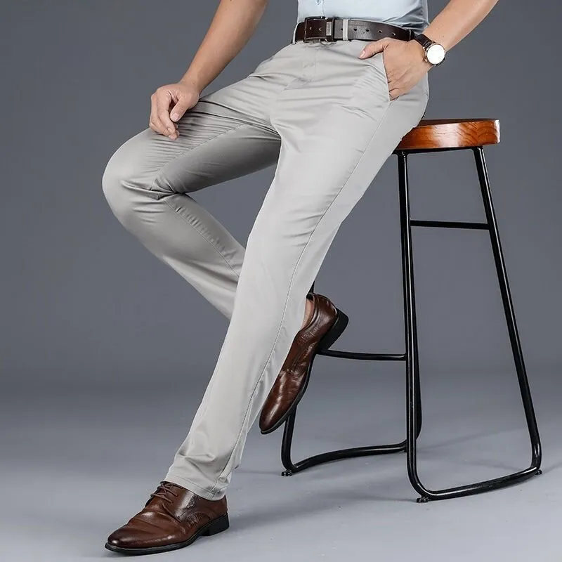 British Style Men High-Quality Casual Dress Pant Men Design Slim Trousers Cozy Pajama Pants Night Out
